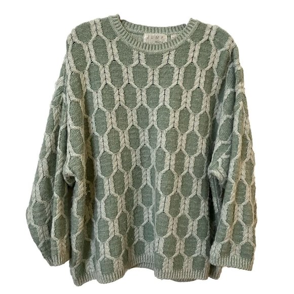 Vintage Sweaters - Vintage Jump Eve Roth  Sage Green Cable Knit Granny Sweater